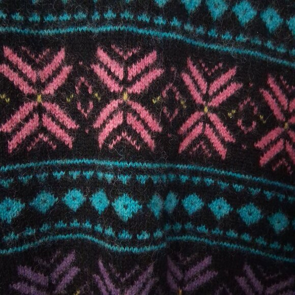 Handknit Nordic Fair Isles Pullover Sweater Wool - Picture 5 of 8